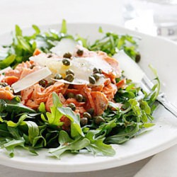 Arugula Salmon Salad with Capers