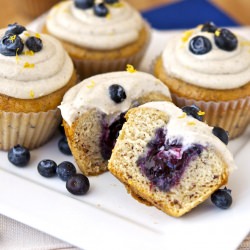 Berry-Filled Banana Cupcakes
