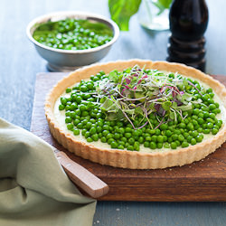 Pea and Herbed Goat Cheese Tart
