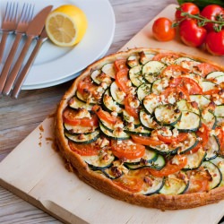 Courgette, Tomato and Feta Tart