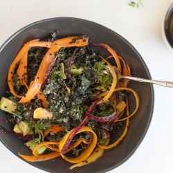 Raw Kale Salad with Tahini Dressing