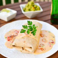 Beef Rib Burrito with Queso