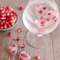 Pomegranate Heart Ice Cubes