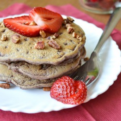 Vegan Strawberry Pecan Pancakes