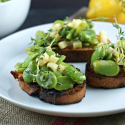 Fava Bean & Parmesan Crostini