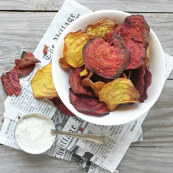 Beet Chips W/Vegan Tzatziki Sauce