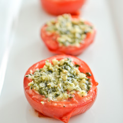 Pesto Stuffed Roast Tomatoes
