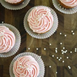 Double Vanilla Pink Cupcakes