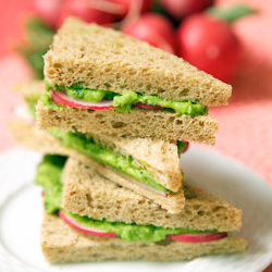 Green Pea, Avocado, Radish Sandwich