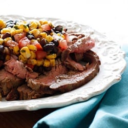 Grilled Flank Steak w/ Corn
