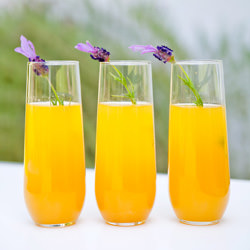 Lavender-Peach Bellini Cocktail