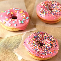Lemon Donuts with Rose Glaze