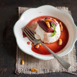 Rhubarb and Almond Panna Cotta