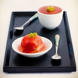 Strawberry and sake jelly
