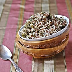 Garlicky Quinoa and Brown Rice