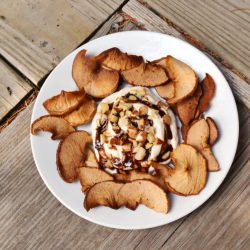 Baked Apple Chips w/ Loaded PB Dip