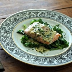 Baked Trout and Mustard Sauce