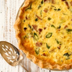 White Corn Asparagus Ham Quiche