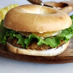 Salmon and Pineapple Burger