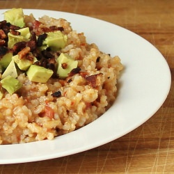 Bacon and tomato risotto