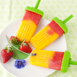 Mango Strawberry Popsicles