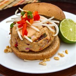 Thai Peanut Turkey Burgers