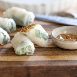 Daikon Radish and Kale Spring Rolls