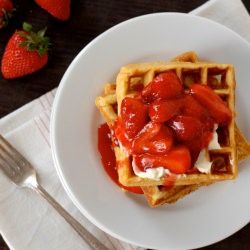 Frito Waffles with Strawberries