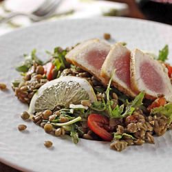Lentil Lemon and Tuna Salad