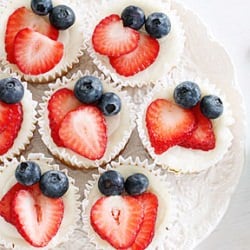 Red White and Blue Mini Cheesecakes