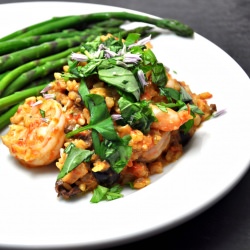 Tomato and Shrimp Risotto with Ouzo