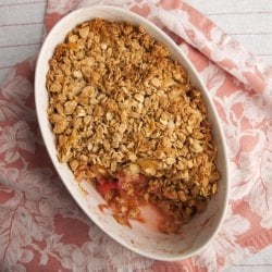 Rhubarb & Candied Ginger Crumble
