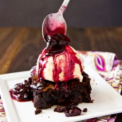 Roasted Cherry Brownie Sundaes