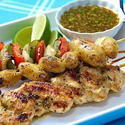 Chicken, Pepper & Potato Kabobs