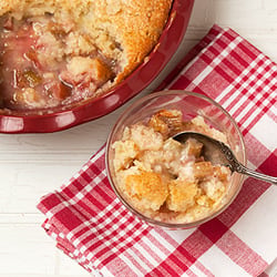 Downside Up Rhubarb Cake