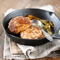 Pear & Rye Pancakes with Honey Butter
