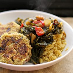 Black Eyed Pea Cakes and Collards