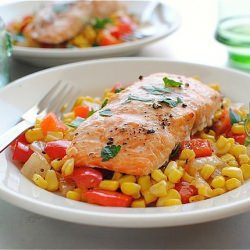 Cedar Plank Salmon with a Relish