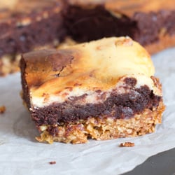 Cheesecake brownie flapjacks
