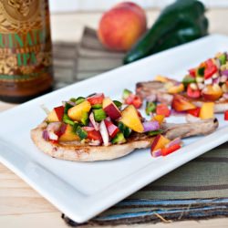 IPA  Pork Chops Peach Poblano Salsa