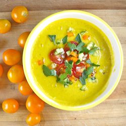 Yellow tomato gazpacho