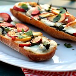 Peach & Brie French Bread Pizzas