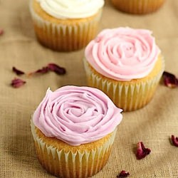 Rose Cupcakes with Rose Frosting