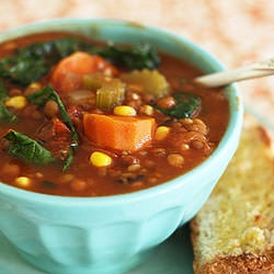 Lentil, Rice, Veggie and Tomato Soup