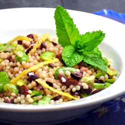 Warm Fava Shallot Couscous