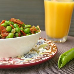 Fresh Peas and Vegan Bacon