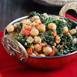 Curried Chickpeas and Kale