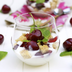 Almond Cake, Ricotta & Cherry Trifl