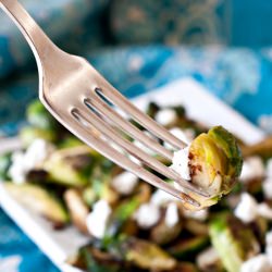Sauteed Brussels Sprouts With Goat