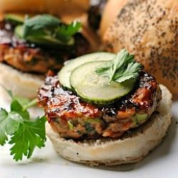 Hoisin-Glazed Salmon Burgers